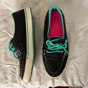 Womens Skechers Go Vulc Crew 13735 black goga mat boat style sneakers shoes